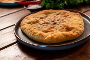 Lobiani - pie with red beans
 at Dze Best Cafe & Restaurant in Brasov