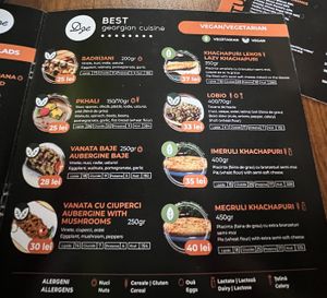 The other of two vegan & vegetarian pages on the menu   at Dze Best Cafe & Restaurant in Brasov