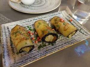 Vegan aubergine rolls at Dze Best Cafe & Restaurant in Brasov