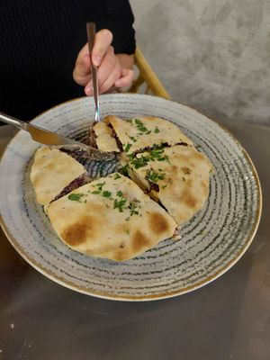 Lobiani (if you order it without butter, it's vegan) at Dze Best Cafe & Restaurant in Brasov
