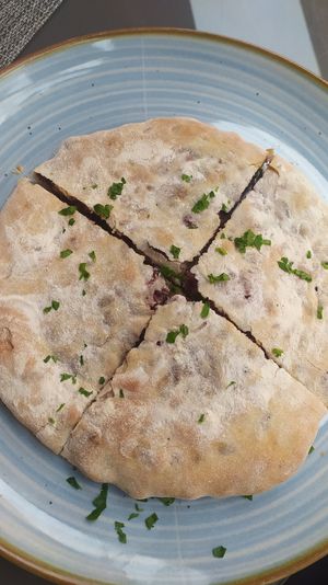 Focaccia ripiena di fagioli at Dze Best Cafe & Restaurant in Brasov