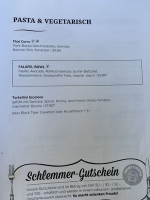 Menu 1  at Hotel Restaurant Seehof in Kuessnacht