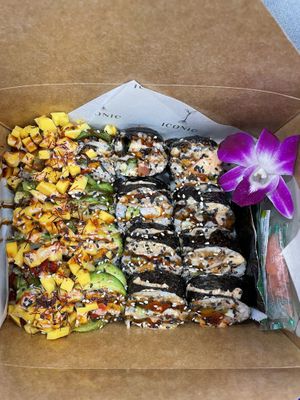 Tropical Roll & Rock N Roll  at The Vegan Sushi Spot in Houston