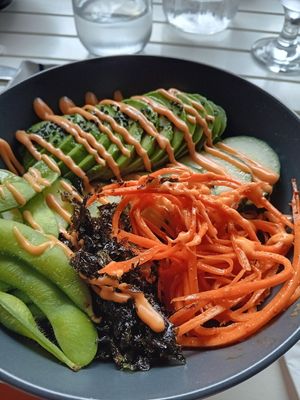 Peas in pods, not mangetout, weird but the rest was nice at Bemora in Hornsea