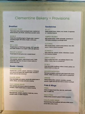 Menu Dec 2021 at Clementine Bakery in Brooklyn