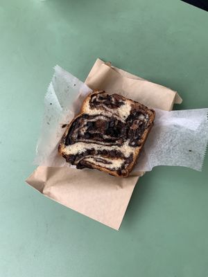 Chocolate babka slice - more bitter than sweet  at Clementine Bakery in Brooklyn