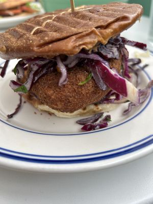 Vegan chik’n sandwich   at Clementine Bakery in Brooklyn