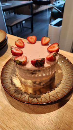 Strawberry Banana Cake at Clementine Bakery in Brooklyn