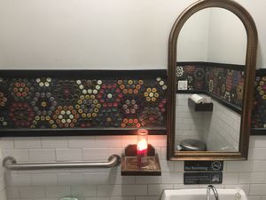 A cool restroom is always a plus at Clementine Bakery in Brooklyn