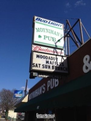 WD outside sign at Woo Daddy Waffles at Moynihan's Pub in Worcester