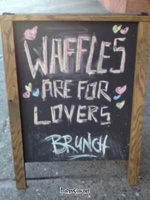 WD signage at Woo Daddy Waffles at Moynihan's Pub in Worcester