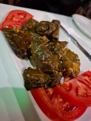 Stuffed wine leaves at Taverna Vergina in Crete