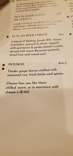 Menu at Waverly Stone Gastropub in Holland