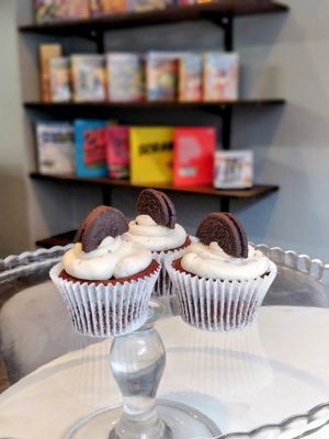 Peanut butter Oreo cupcakes at d20 Board Game Cafe - Uxbridge in Uxbridge