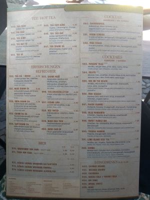 menu at Miss Vegan in Berlin