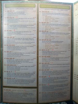 menu at Miss Vegan in Berlin