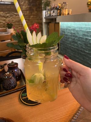 I think this was a ginger drink   at Miss Vegan in Berlin