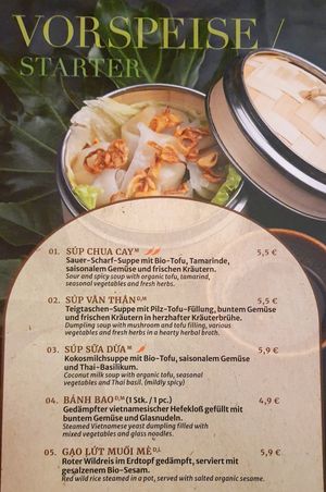 menu at Miss Vegan in Berlin