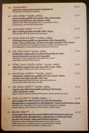 menu at Miss Vegan in Berlin