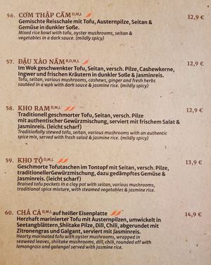 menu at Miss Vegan in Berlin