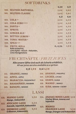 drink menudrink menu at Miss Vegan in Berlin