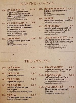 drink menu at Miss Vegan in Berlin