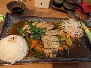 Duck with peanut sauce, 53E. Not bad, but not great either. at Miss Vegan in Berlin