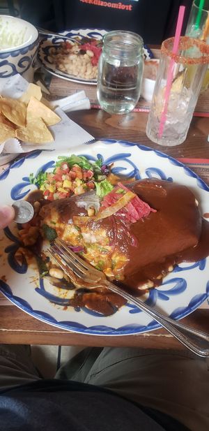 Burrito loco, almost half eaten at COA Mexican Eatery & Tequileria in Mount Vernon