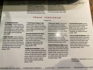 Menu at Aqui - Willow Glen in San Jose