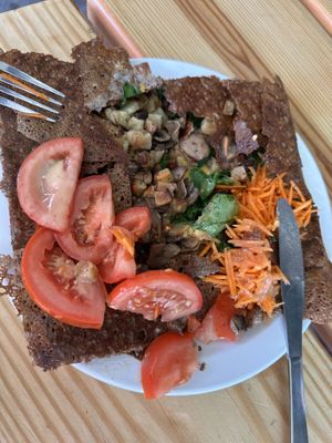 Inside the one vegan crepe 7.14.22  at Crêperie du Marché in Montreal