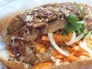 5 spice chikn banh mi $9.00 at Luke‘s Bakery 2 in Moonee Ponds