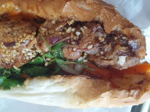 Meatball banh mi $9.00 at Luke‘s Bakery 2 in Moonee Ponds