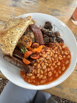 Vegan breakfast   at The Pack Horse Cafe in Bridport