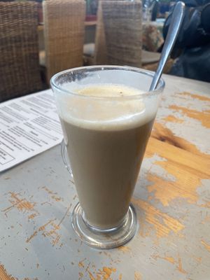 Chai latte for mum (said it was fab)  at The Pack Horse Cafe in Bridport