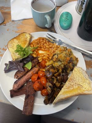 Vegan breakfastt  at The Pack Horse Cafe in Bridport
