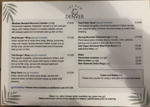 Lunch menu June’24  at The New Denver in Cullen