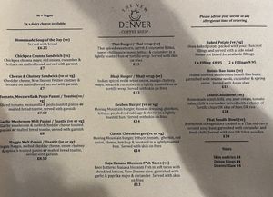 Menu Nov’24  at The New Denver in Cullen