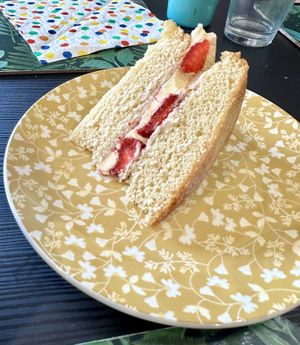 Strawberry, cream sponge    at The New Denver in Cullen