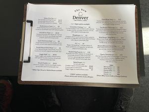 Menu   at The New Denver in Cullen