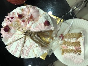 vegan,baby & diabetes friendly red forest birthday cake (3 inch height, 5inch diameter) $60 at Delcie's Desserts and Cakes in Central Singapore