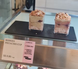 Berries Pistachio Cup at Delcie's Desserts and Cakes in Central Singapore