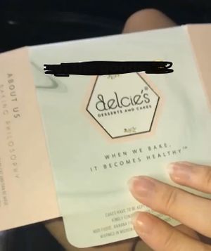 takeaway box at Delcie's Desserts and Cakes in Central Singapore