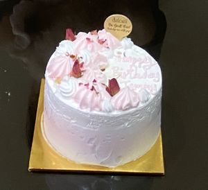 vegan,baby & diabetes friendly red forest birthday cake (3 inch height, 5inch diameter) $60 at Delcie's Desserts and Cakes in Central Singapore