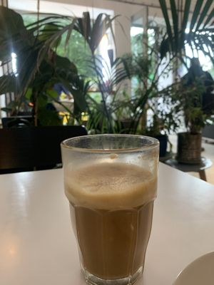 oat milk lattee at Funk You Natural Food in Berlin