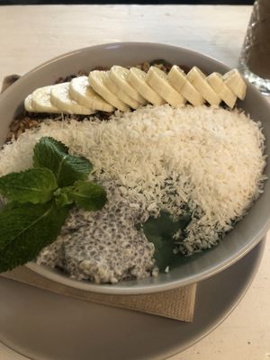 Bowl with blue spirulina (11€)   at Funk You Natural Food in Berlin