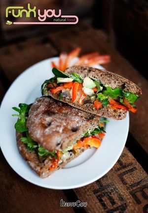 avocado sandwich at Funk You Natural Food in Berlin