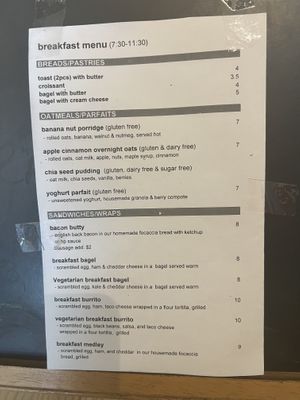 Breakfast menu   at Island Roots in Tortola