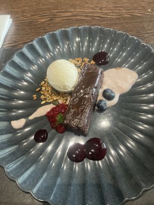 Chocolate Sponge with Ice Creamm  at Poacher Restaurant in Ballina