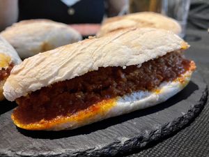 Pepito de sobrasada vegana  at Casino Gastro Club in Totana