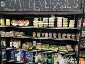 Prepared foods case at front of market  at Chicago Health Foods in Chicago
